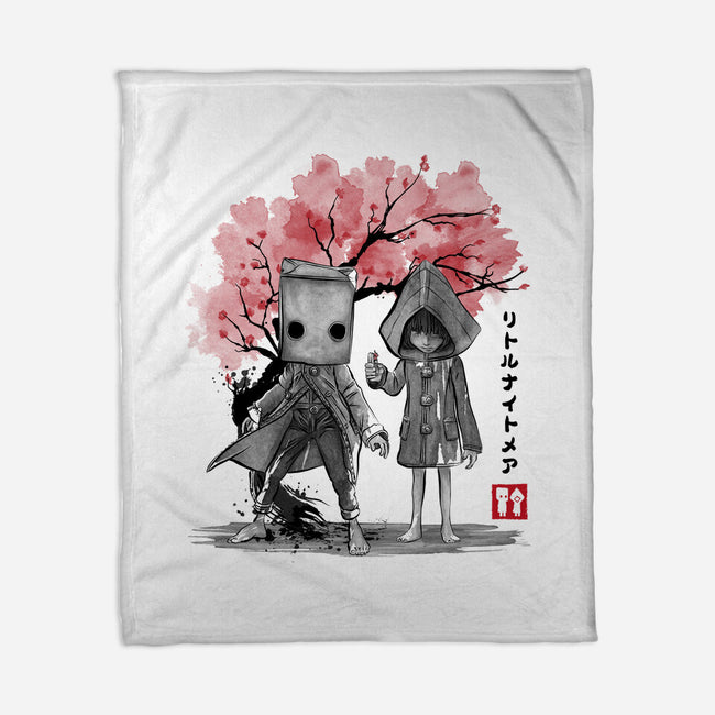Six And Mono Sumi-e-None-Fleece-Blanket-DrMonekers