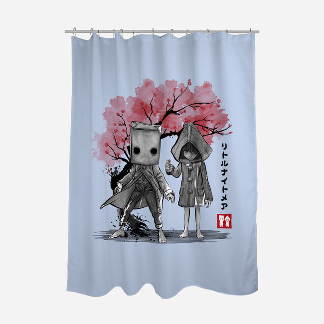 Six And Mono Sumi-e-None-Polyester-Shower Curtain-DrMonekers