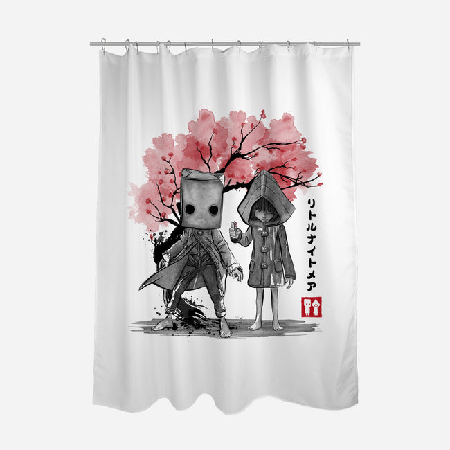 Six And Mono Sumi-e-None-Polyester-Shower Curtain-DrMonekers