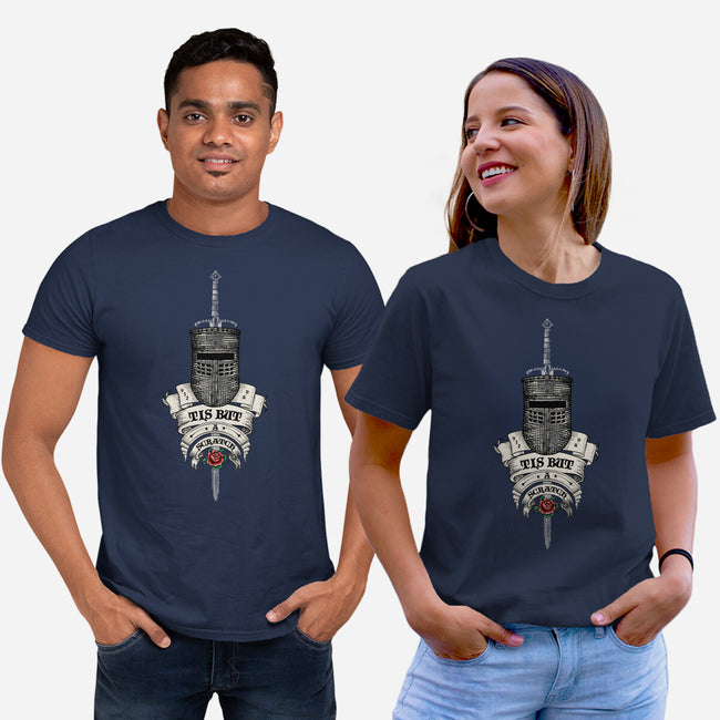Tis But A Tat-Unisex-Basic-Tee-rocketman_art