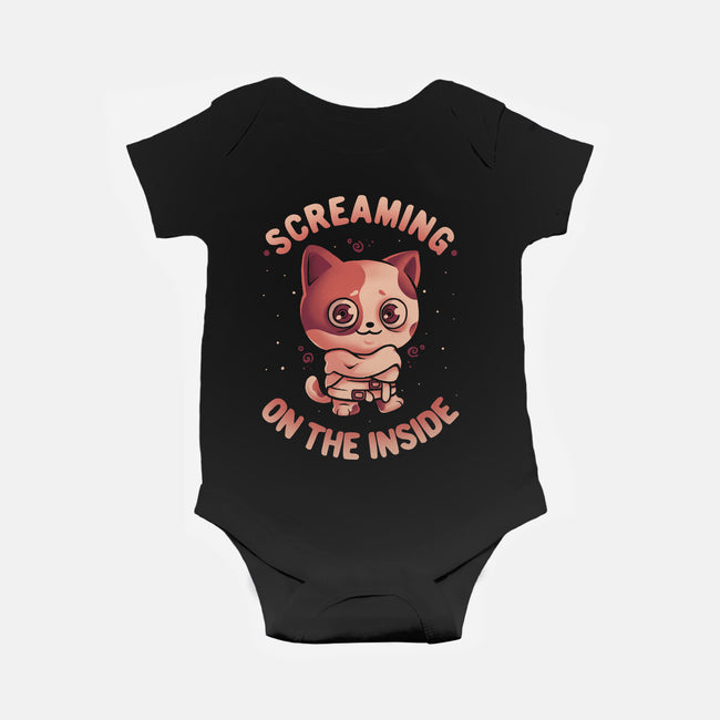 Screaming Inside-Baby-Basic-Onesie-eduely