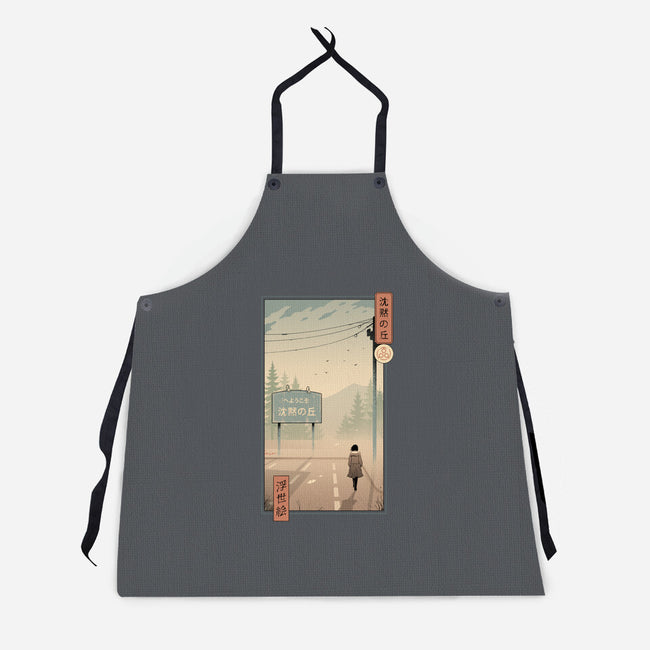 Silent Mountain Ukiyo-e-Unisex-Kitchen-Apron-vp021