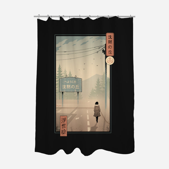 Silent Mountain Ukiyo-e-None-Polyester-Shower Curtain-vp021