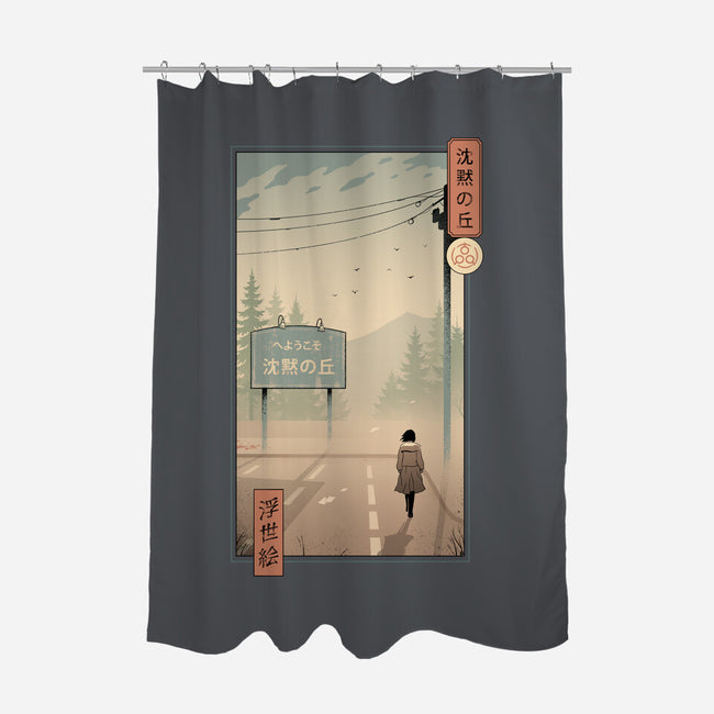 Silent Mountain Ukiyo-e-None-Polyester-Shower Curtain-vp021
