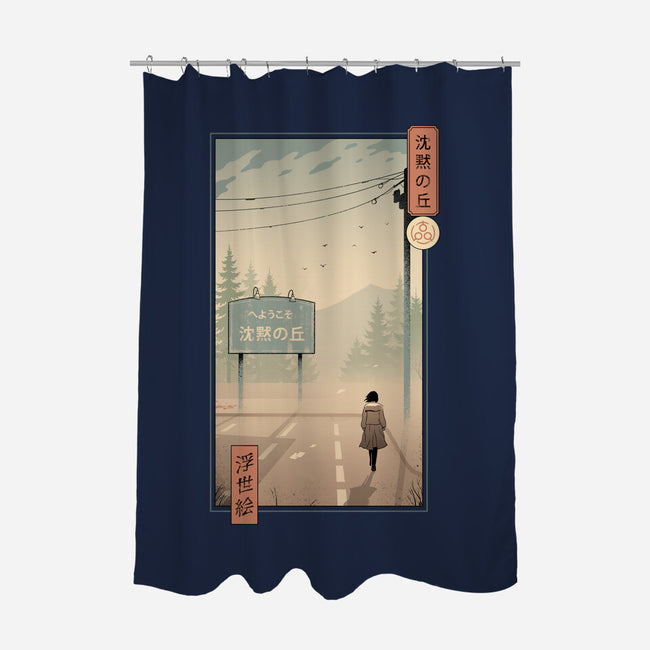 Silent Mountain Ukiyo-e-None-Polyester-Shower Curtain-vp021