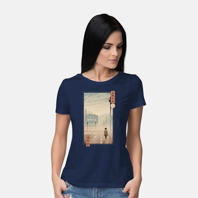 Silent Mountain Ukiyo-e-Womens-Basic-Tee-vp021