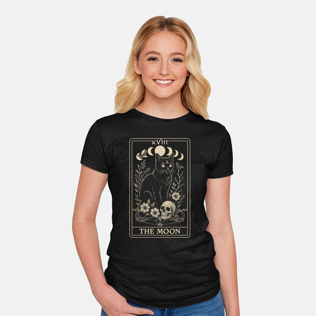 The Moon Cat Tarot-Womens-Fitted-Tee-fanfabio