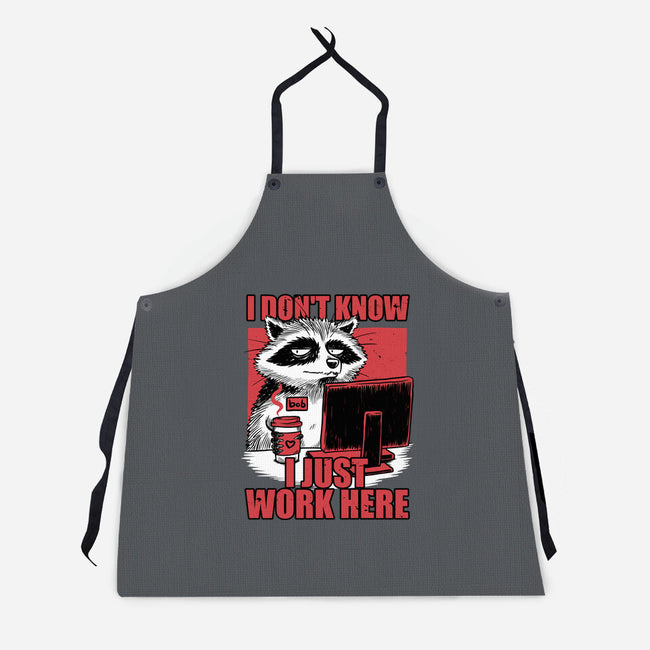 Raccoon Tired Work-Unisex-Kitchen-Apron-Studio Mootant