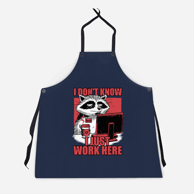Raccoon Tired Work-Unisex-Kitchen-Apron-Studio Mootant