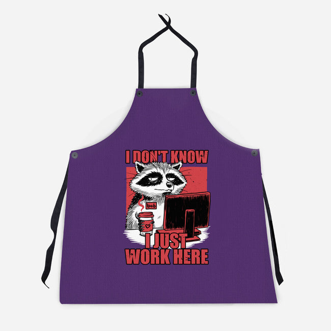Raccoon Tired Work-Unisex-Kitchen-Apron-Studio Mootant