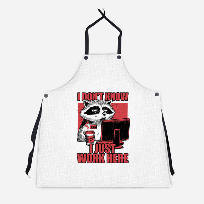 Raccoon Tired Work-Unisex-Kitchen-Apron-Studio Mootant