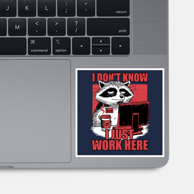 Raccoon Tired Work-None-Glossy-Sticker-Studio Mootant