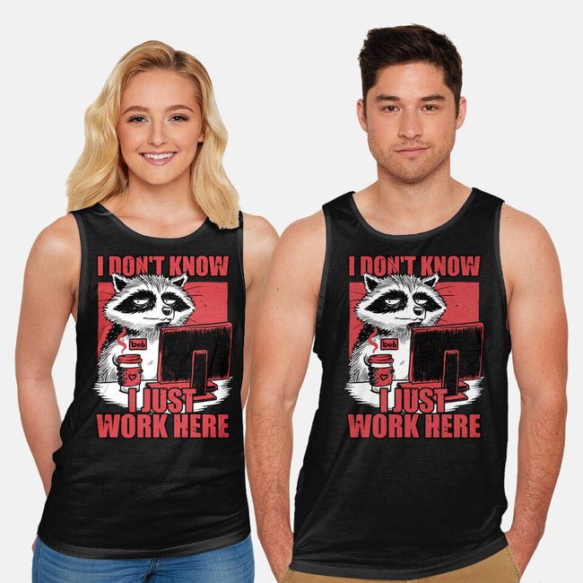 Raccoon Tired Work-Unisex-Basic-Tank-Studio Mootant