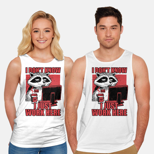 Raccoon Tired Work-Unisex-Basic-Tank-Studio Mootant