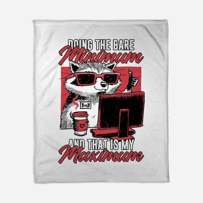 Raccoon Minimun Work-None-Fleece-Blanket-Studio Mootant