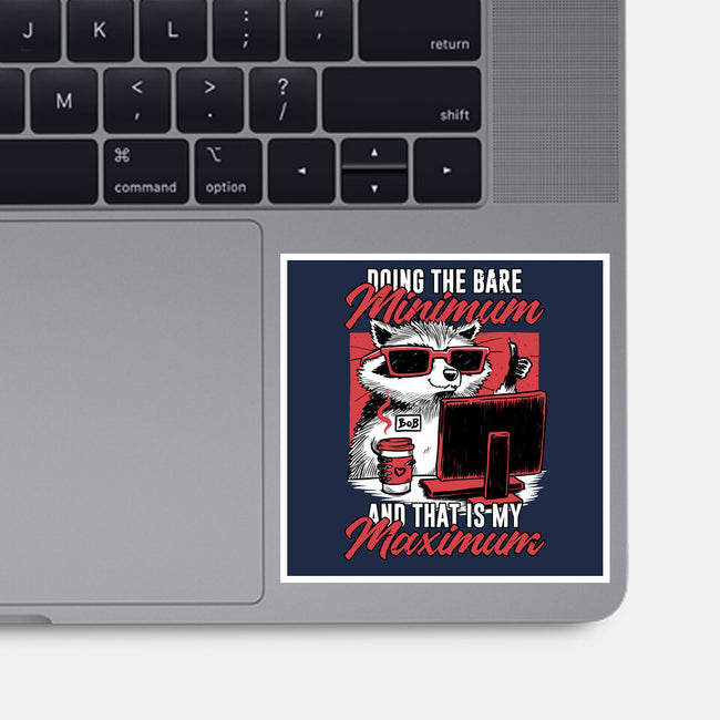 Raccoon Minimun Work-None-Glossy-Sticker-Studio Mootant