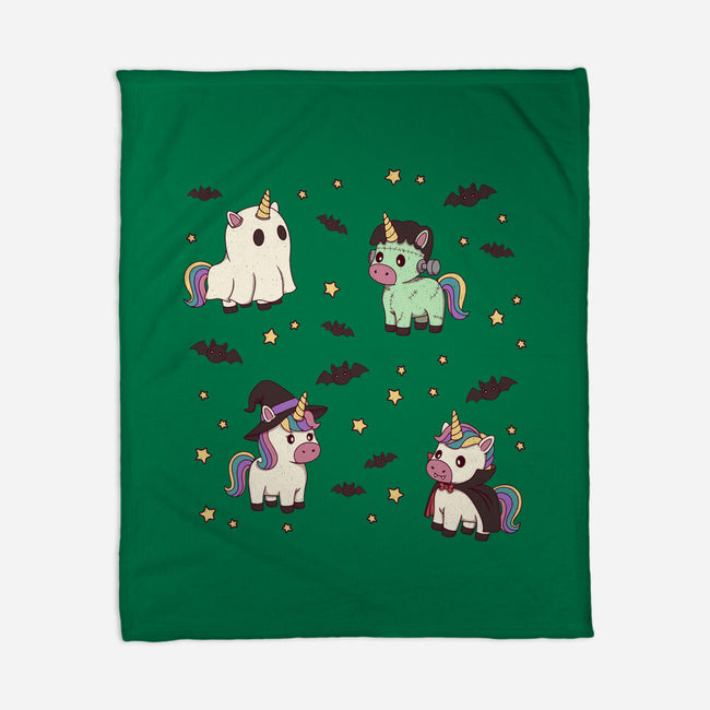 Halloween Unicorn Party-None-Fleece-Blanket-Loobs