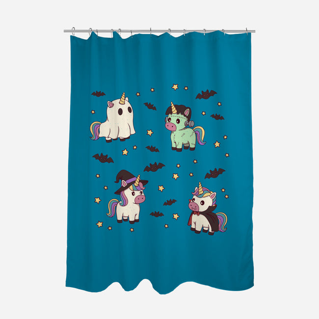 Halloween Unicorn Party-None-Polyester-Shower Curtain-Loobs
