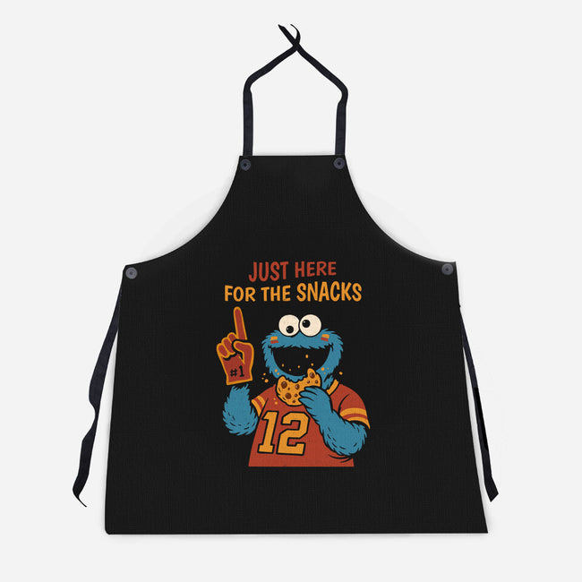 I'm Just Here For The Snacks-Unisex-Kitchen-Apron-Marinho