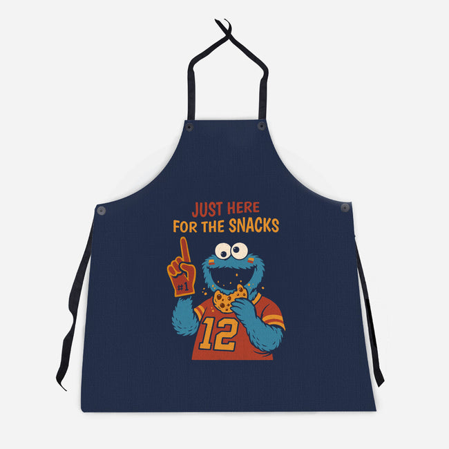 I'm Just Here For The Snacks-Unisex-Kitchen-Apron-Marinho