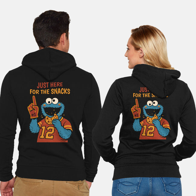 I'm Just Here For The Snacks-Unisex-Zip-Up-Sweatshirt-Marinho