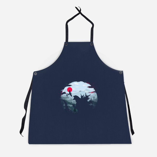 Monster King-Unisex-Kitchen-Apron-rocketman_art