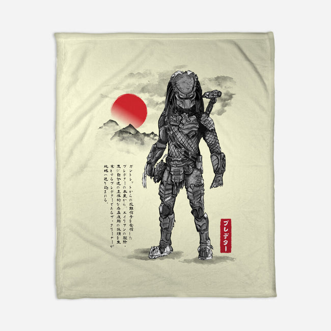 Wolf Predator Sumi-e-None-Fleece-Blanket-DrMonekers