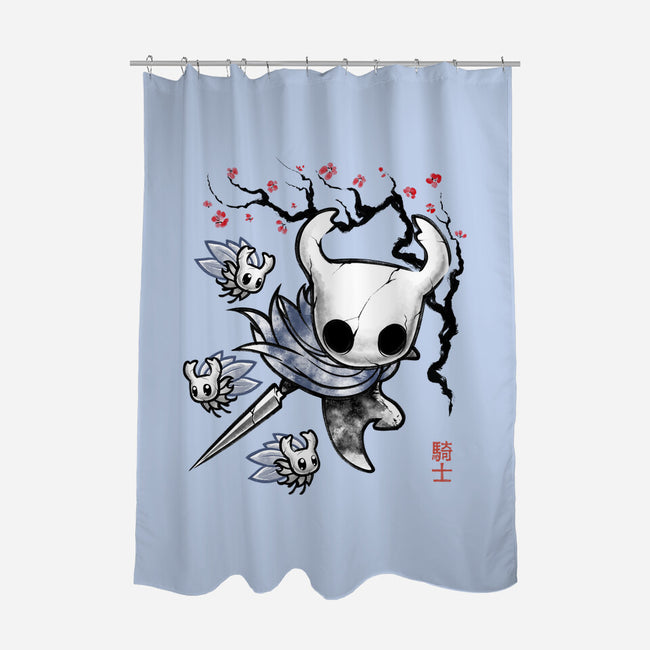 Little Ghost Sumi-E-None-Polyester-Shower Curtain-Astrobot Invention