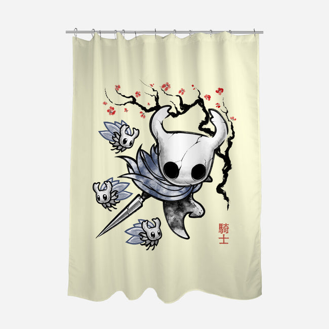 Little Ghost Sumi-E-None-Polyester-Shower Curtain-Astrobot Invention