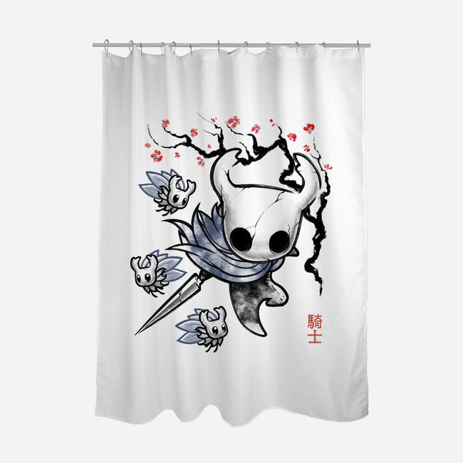 Little Ghost Sumi-E-None-Polyester-Shower Curtain-Astrobot Invention