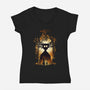 Into The Unknown Wall-Womens-V-Neck-Tee-dandingeroz
