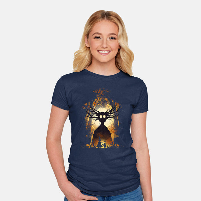 Into The Unknown Wall-Womens-Fitted-Tee-dandingeroz