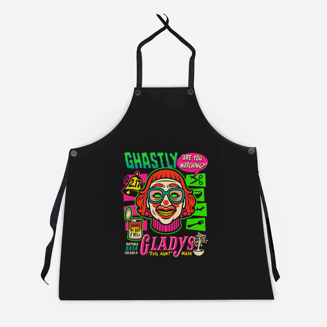 Ghastly Gladys-Unisex-Kitchen-Apron-Wheels