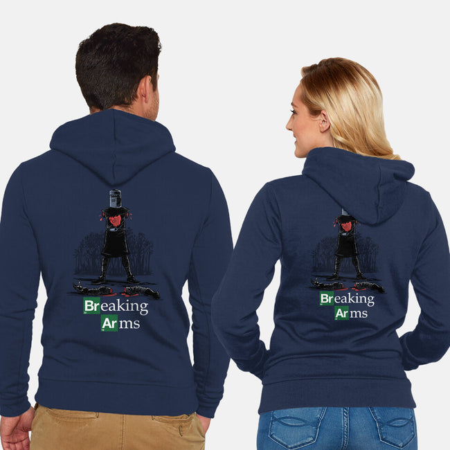 Breaking Arms-Unisex-Zip-Up-Sweatshirt-zascanauta