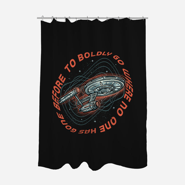 Travel To Space-None-Polyester-Shower Curtain-glitchygorilla