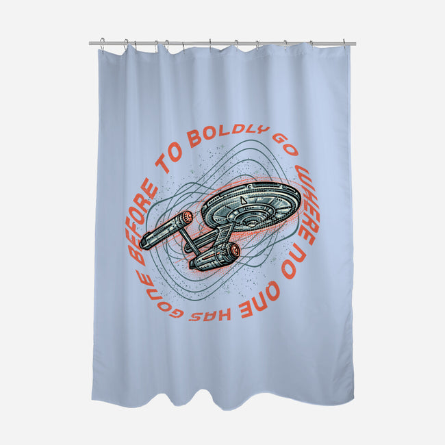 Travel To Space-None-Polyester-Shower Curtain-glitchygorilla