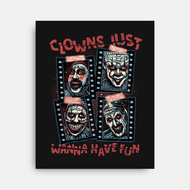 Clowns Just Wanna Have Fun-None-Stretched-Canvas-glitchygorilla