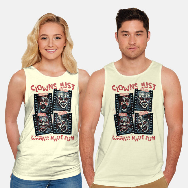 Clowns Just Wanna Have Fun-Unisex-Basic-Tank-glitchygorilla