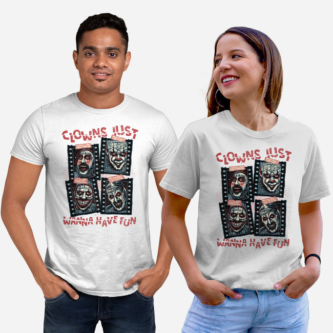 Clowns Just Wanna Have Fun-Unisex-Basic-Tee-glitchygorilla