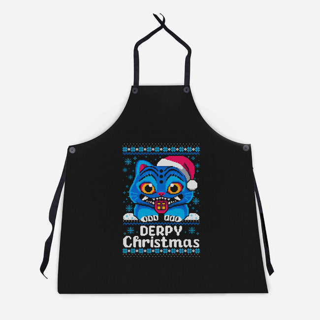 Derpy Ugly Christmas Sweater-Unisex-Kitchen-Apron-NemiMakeit