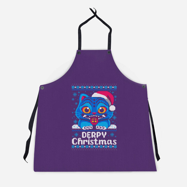 Derpy Ugly Christmas Sweater-Unisex-Kitchen-Apron-NemiMakeit