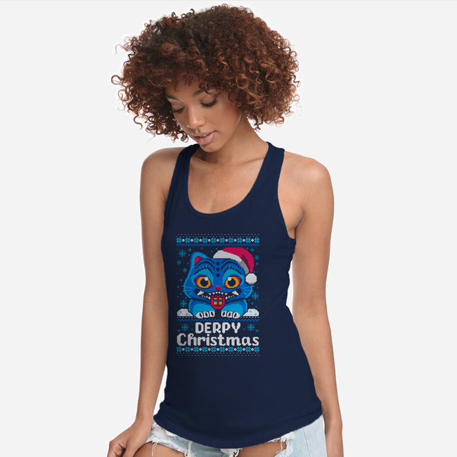 Derpy Ugly Christmas Sweater-Womens-Racerback-Tank-NemiMakeit