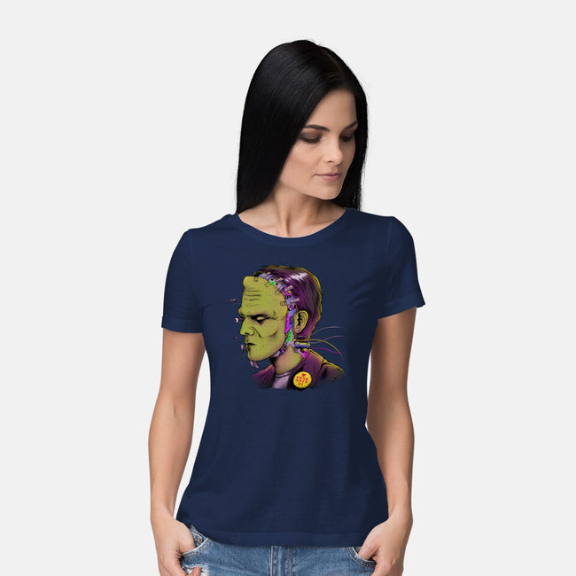 Cyber Frankenstein-Womens-Basic-Tee-alfbocreative