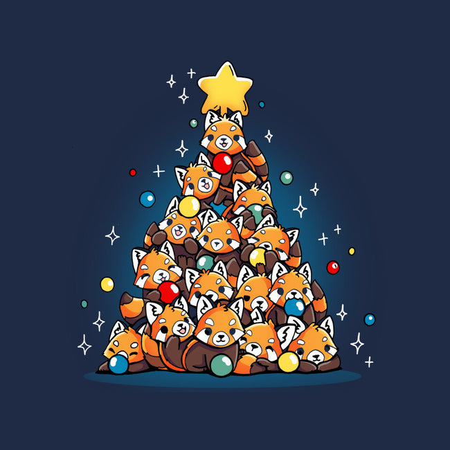 Red Panda Christmas Tree-Mens-Heavyweight-Tee-Vallina84