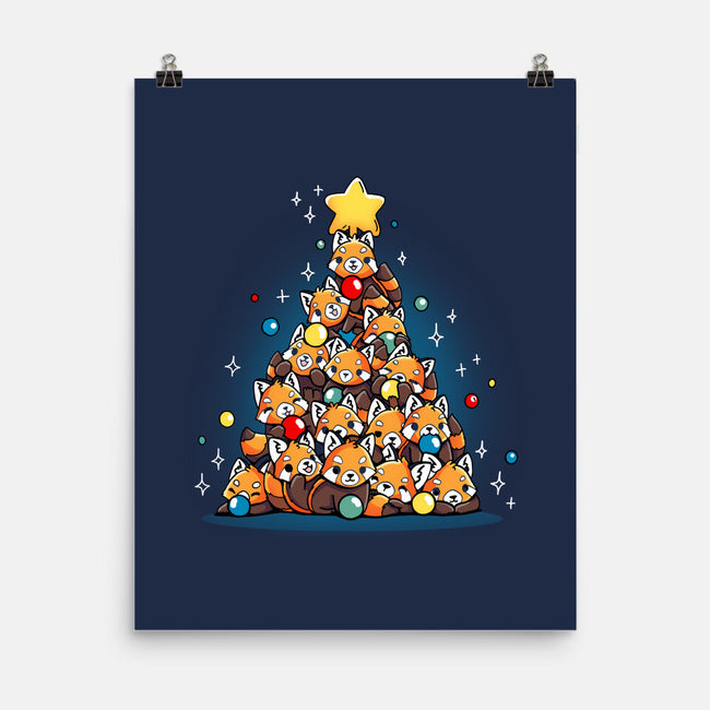 Red Panda Christmas Tree-None-Matte-Poster-Vallina84
