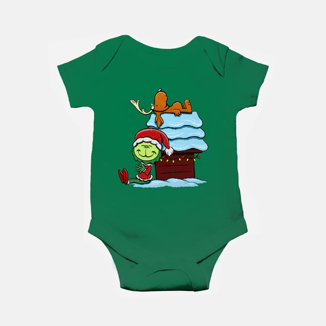 Up On The House Top-Baby-Basic-Onesie-DrawnByBryan