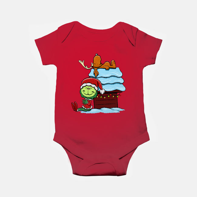 Up On The House Top-Baby-Basic-Onesie-DrawnByBryan