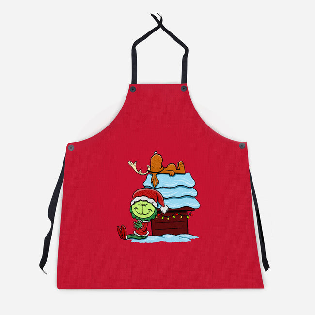 Up On The House Top-Unisex-Kitchen-Apron-DrawnByBryan