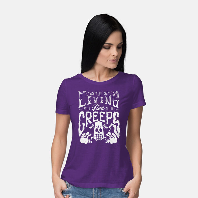 The Living Give Me The Creeps-Womens-Basic-Tee-estudiofitas