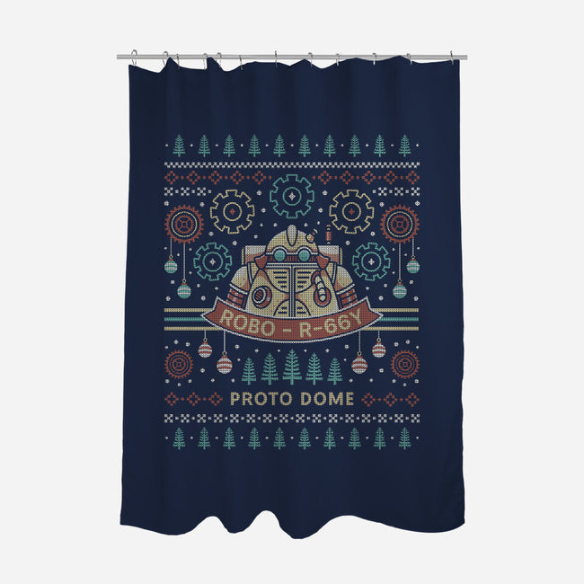 Proto Dome Robo Ugly Sweater-None-Polyester-Shower Curtain-LAGELANTEE